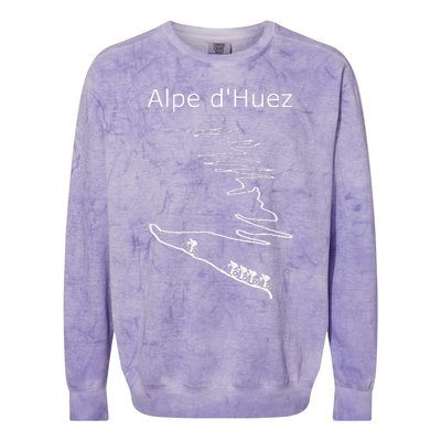 Alpe D Huez In France Cycling Design For Men And Women Colorblast Crewneck Sweatshirt