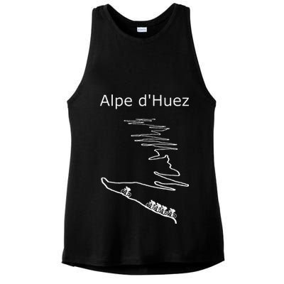 Alpe D Huez In France Cycling Design For Men And Women Ladies PosiCharge Tri-Blend Wicking Tank