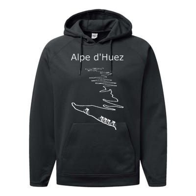 Alpe D Huez In France Cycling Design For Men And Women Performance Fleece Hoodie