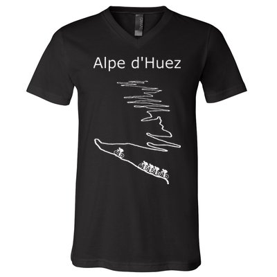 Alpe D Huez In France Cycling Design For Men And Women V-Neck T-Shirt