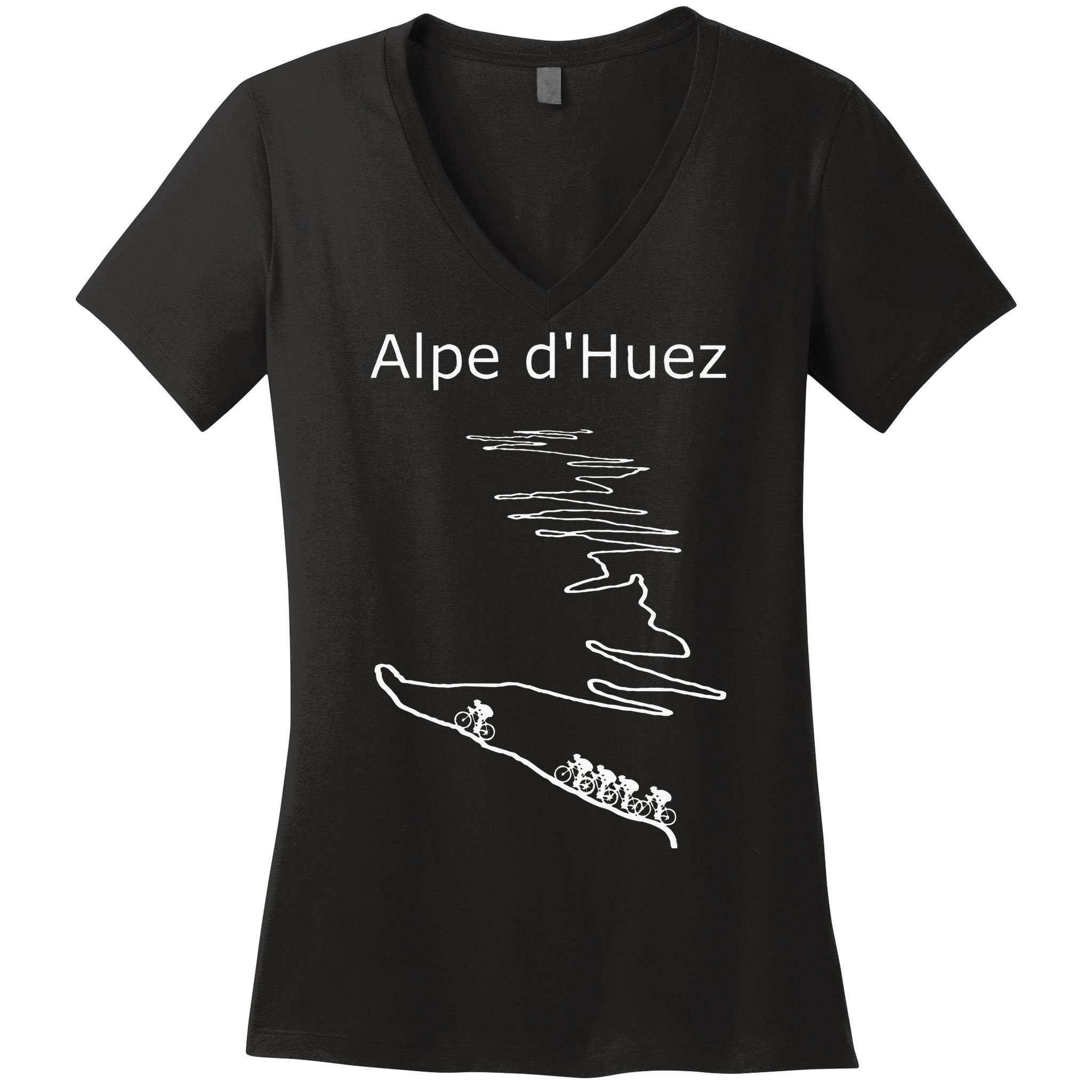 Alpe D Huez In France Cycling Design For Men And Women Women's V-Neck T-Shirt