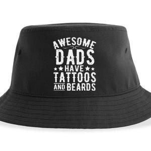 Awesome Dads Have Tattoos And Beards Funny FatherS Day Sustainable Bucket Hat