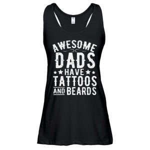 Awesome Dads Have Tattoos And Beards Funny FatherS Day Ladies Essential Flowy Tank