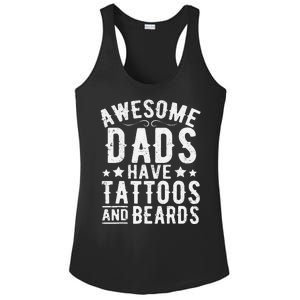 Awesome Dads Have Tattoos And Beards Funny FatherS Day Ladies PosiCharge Competitor Racerback Tank