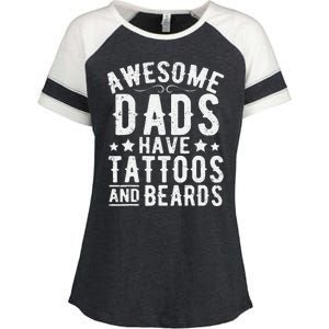 Awesome Dads Have Tattoos And Beards Funny FatherS Day Enza Ladies Jersey Colorblock Tee