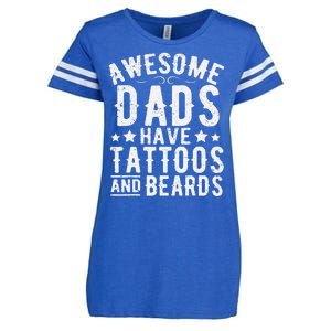 Awesome Dads Have Tattoos And Beards Funny FatherS Day Enza Ladies Jersey Football T-Shirt