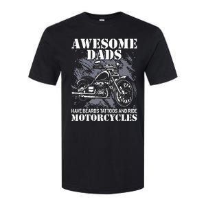 Awesome Dads Have Tattoo Beards Ride Motorcycles Fathers Day Softstyle CVC T-Shirt