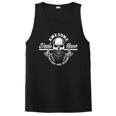 Awesome Dads Have Tattoos And Beards Funny Father Dad PosiCharge Competitor Tank