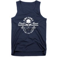 Awesome Dads Have Tattoos And Beards Funny Father Dad Tank Top