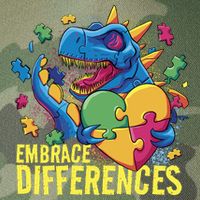 Autism Dinosaur Holding Puzzle Heart Legacy Tie Dye Trucker Hat
