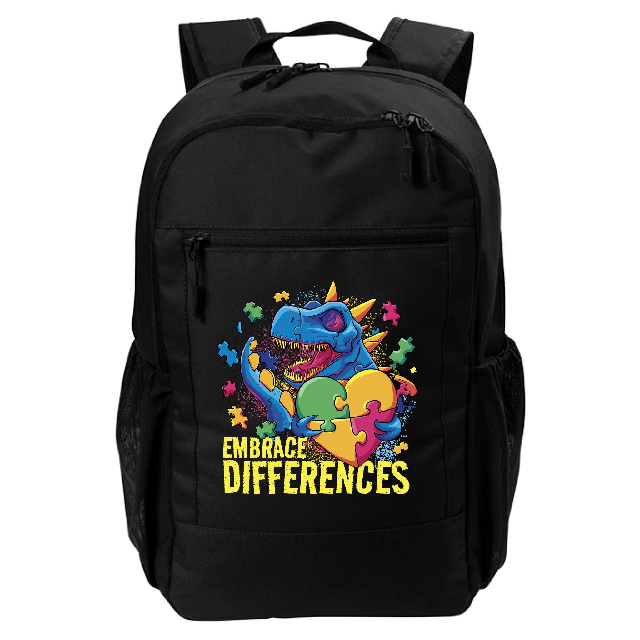 Autism Dinosaur Holding Puzzle Heart Backpack