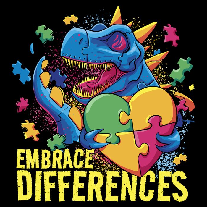 Autism Dinosaur Holding Puzzle Heart Backpack
