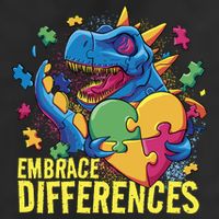 Autism Dinosaur Holding Puzzle Heart Microfiber Hand Towel