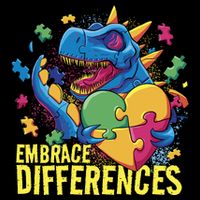 Autism Dinosaur Holding Puzzle Heart Cropped Pullover Crew