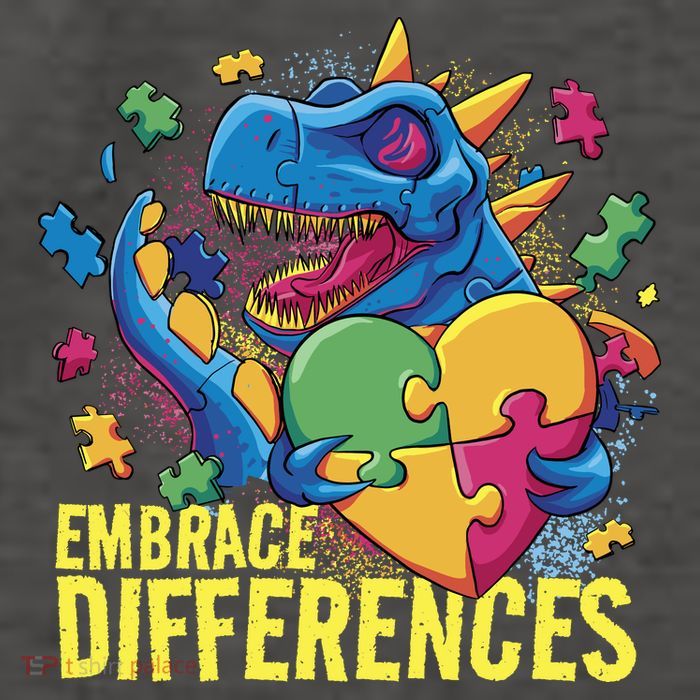 Autism Dinosaur Holding Puzzle Heart Vector Backpack