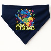 Autism Dinosaur Holding Puzzle Heart USA-Made Doggie Bandana