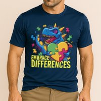 Autism Dinosaur Holding Puzzle Heart Cooling Performance Crew T-Shirt