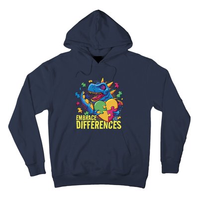 Autism Dinosaur Holding Puzzle Heart Hoodie