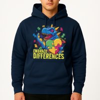 Autism Dinosaur Holding Puzzle Heart Hoodie