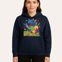 Autism Dinosaur Holding Puzzle Heart Hoodie