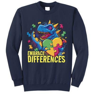 Autism Dinosaur Holding Puzzle Heart Sweatshirt