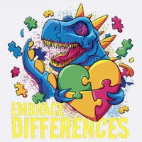 Autism Dinosaur Holding Puzzle Heart Garment-Dyed Sweatshirt