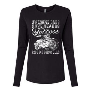 awesome dads have tattoo beards ride motorcycles fars day Womens Cotton Relaxed Long Sleeve T-Shirt