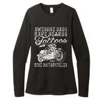 awesome dads have tattoo beards ride motorcycles fars day Womens CVC Long Sleeve Shirt