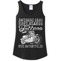 awesome dads have tattoo beards ride motorcycles fars day Ladies Essential Tank