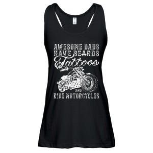 awesome dads have tattoo beards ride motorcycles fars day Ladies Essential Flowy Tank