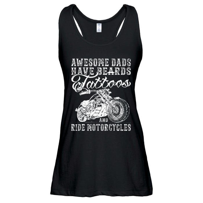 awesome dads have tattoo beards ride motorcycles fars day Ladies Essential Flowy Tank