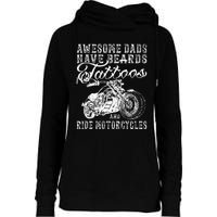 awesome dads have tattoo beards ride motorcycles fars day Womens Funnel Neck Pullover Hood