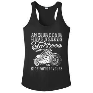 awesome dads have tattoo beards ride motorcycles fars day Ladies PosiCharge Competitor Racerback Tank