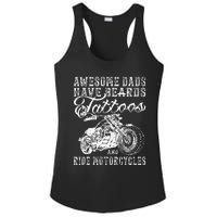 awesome dads have tattoo beards ride motorcycles fars day Ladies PosiCharge Competitor Racerback Tank