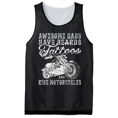 awesome dads have tattoo beards ride motorcycles fars day Mesh Reversible Basketball Jersey Tank