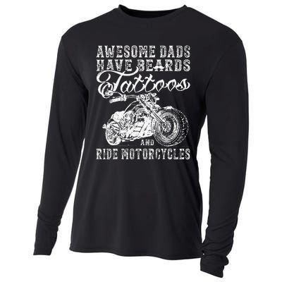 awesome dads have tattoo beards ride motorcycles fars day Cooling Performance Long Sleeve Crew