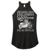 awesome dads have tattoo beards ride motorcycles fars day Women's Perfect Tri Rocker Tank