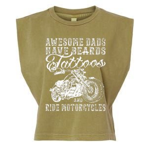 awesome dads have tattoo beards ride motorcycles fars day Garment-Dyed Women's Muscle Tee