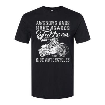 awesome dads have tattoo beards ride motorcycles fars day Softstyle CVC T-Shirt