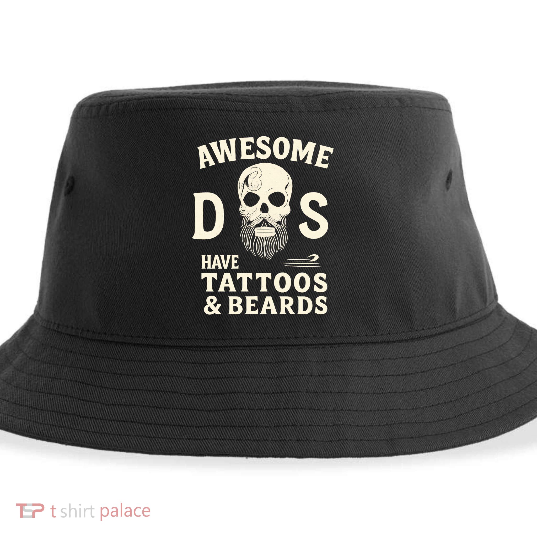 Awesome Dads Have Tattoos & Beards Sustainable Bucket Hat