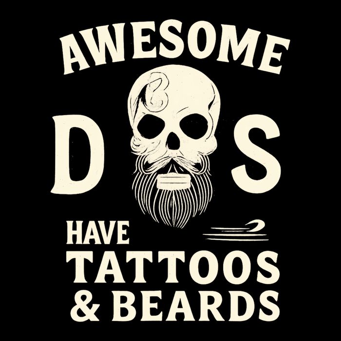 Awesome Dads Have Tattoos & Beards Drawstring Bag