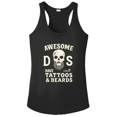 Awesome Dads Have Tattoos & Beards Ladies PosiCharge Competitor Racerback Tank