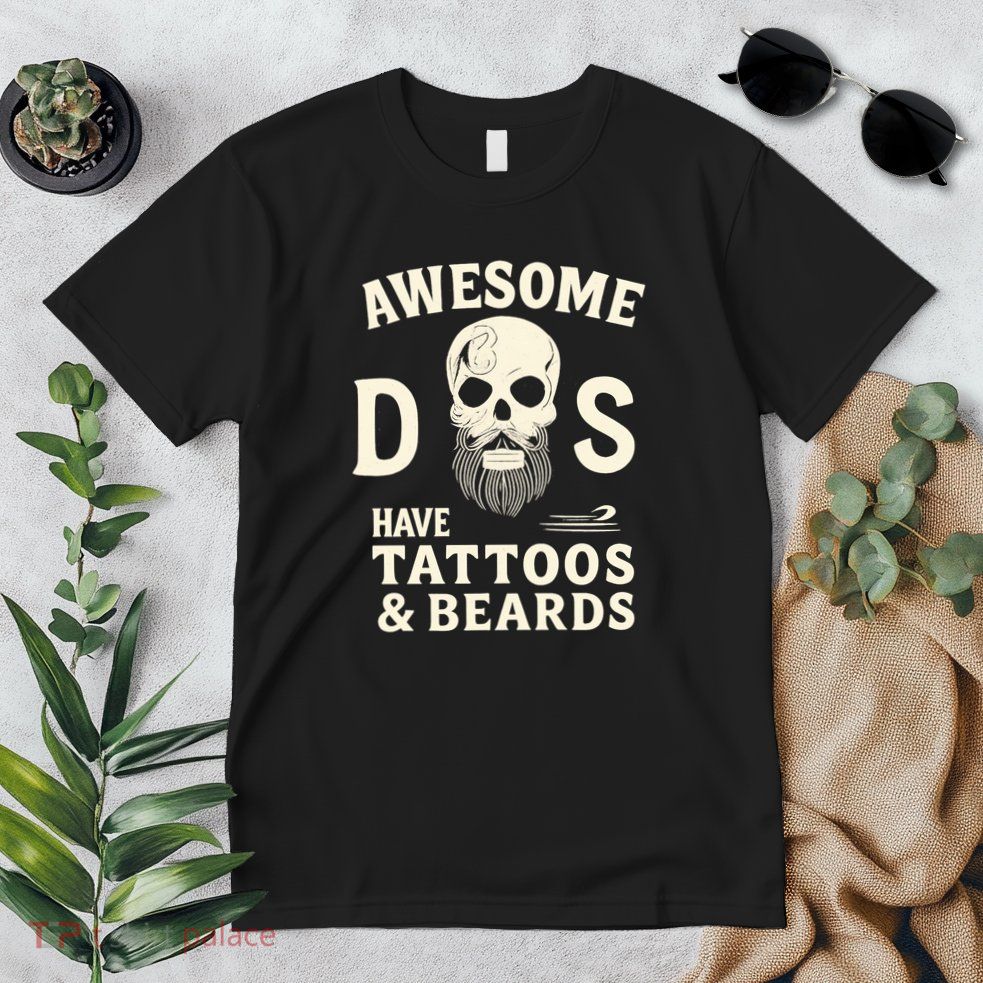 Awesome Dads Have Tattoos & Beards Premium T-Shirt