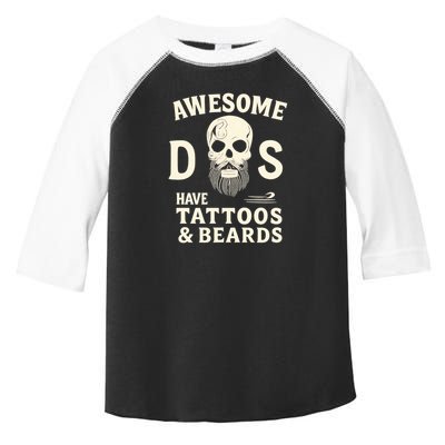 Awesome Dads Have Tattoos & Beards Toddler Fine Jersey T-Shirt