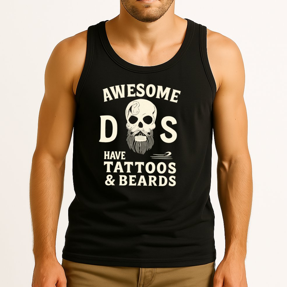 Awesome Dads Have Tattoos & Beards Tank Top