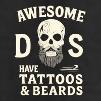 Awesome Dads Have Tattoos & Beards Golf Towel