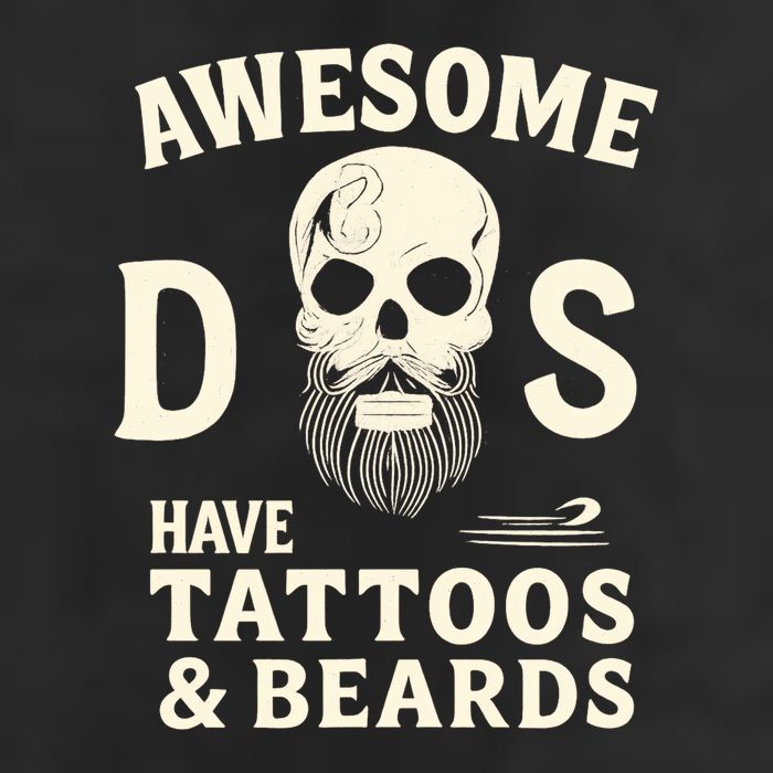 Awesome Dads Have Tattoos & Beards Golf Towel