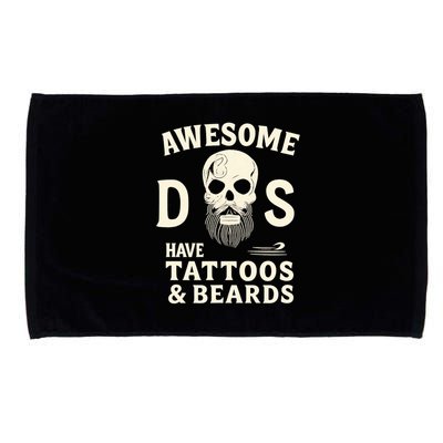 Awesome Dads Have Tattoos & Beards Microfiber Hand Towel