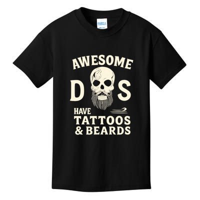 Awesome Dads Have Tattoos & Beards Kids T-Shirt