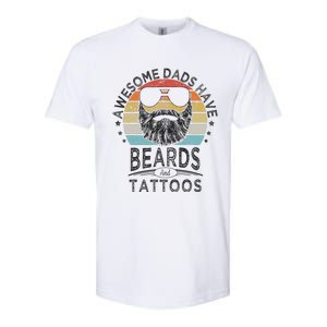 Awesome Dads Have Beards And Tattoos Funny Bearded Dad Softstyle® CVC T-Shirt